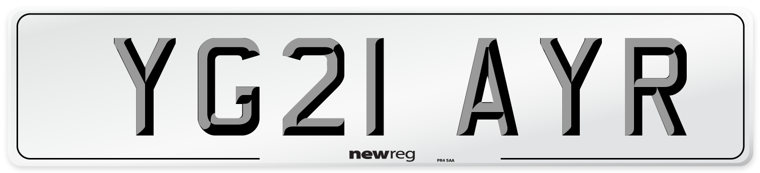 YG21 AYR Number Plate from New Reg